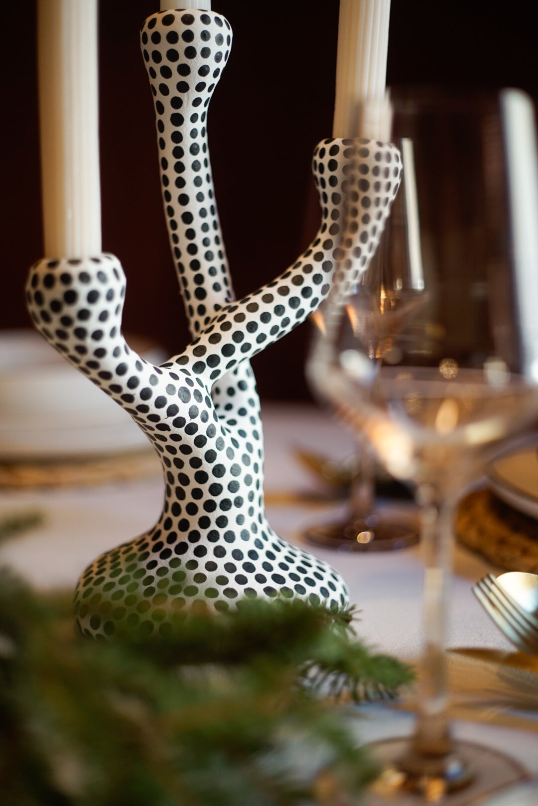 POLKA DOT SERIES CERAMIC CANDLE HOLDER