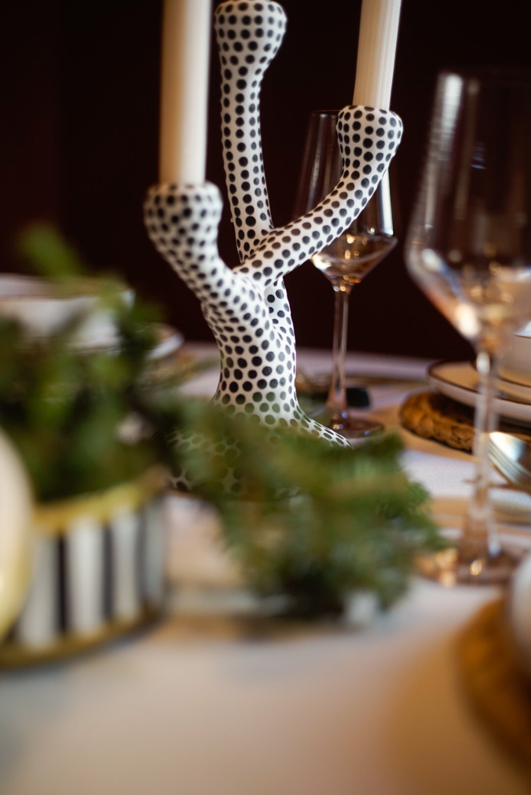 POLKA DOT SERIES CERAMIC CANDLE HOLDER